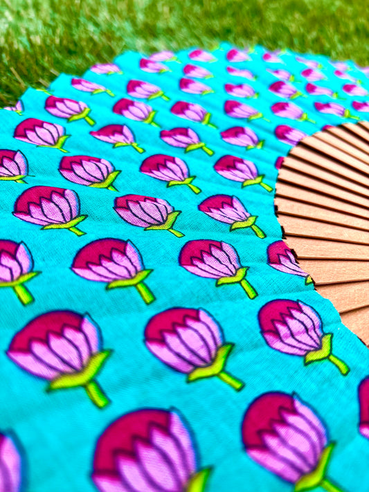 Abanico block verde turquesa