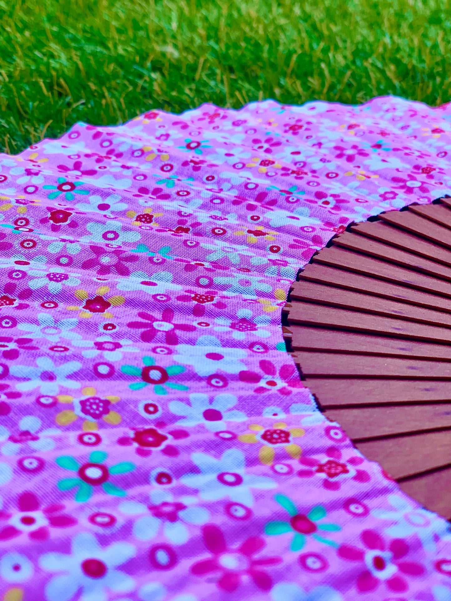 Abanico flores rosa