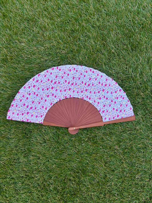 Abanico flores rosas