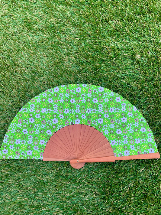 Abanico flores verde