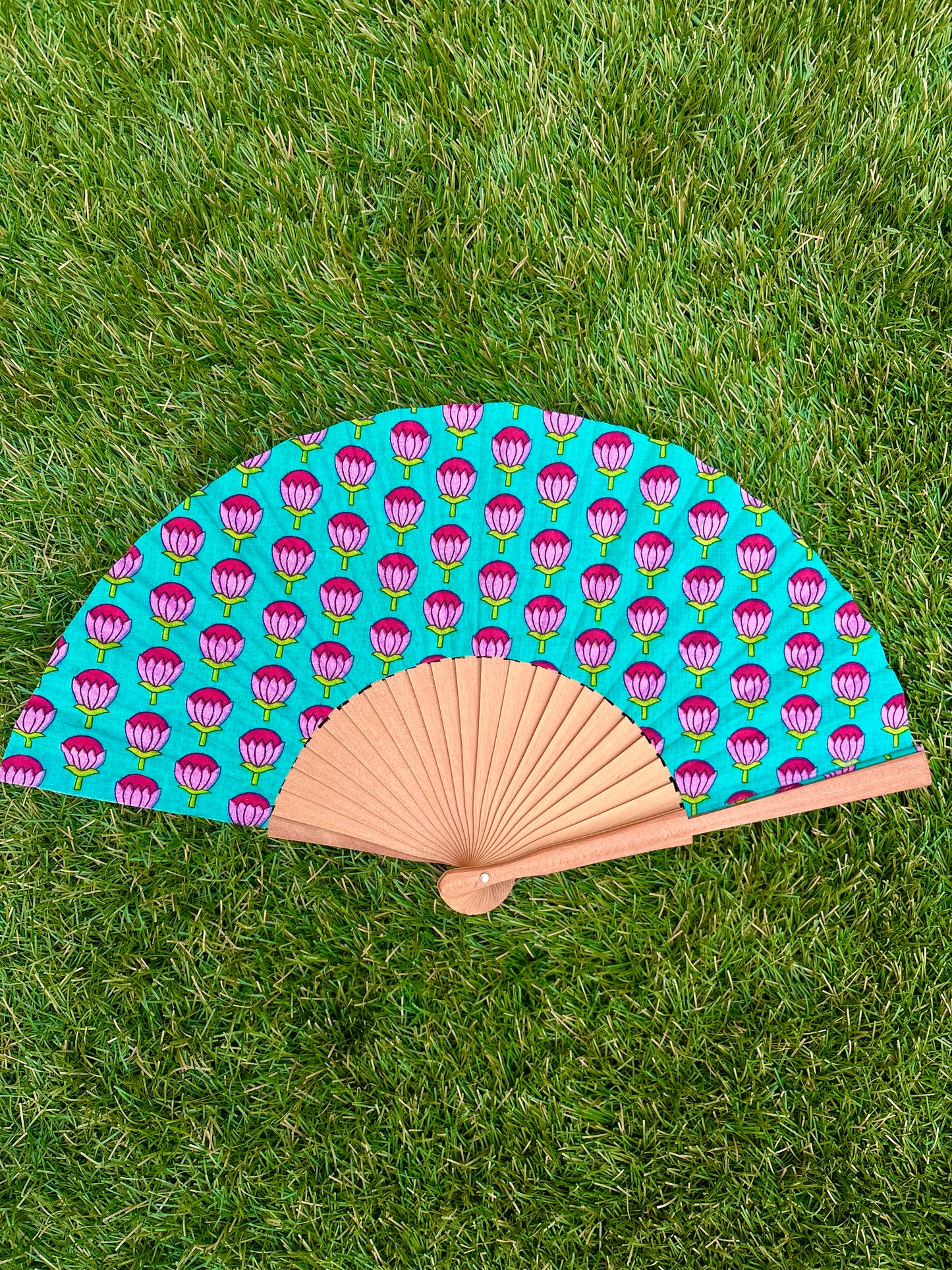 Abanico block verde turquesa