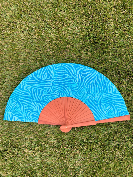 Abanico animal print azul