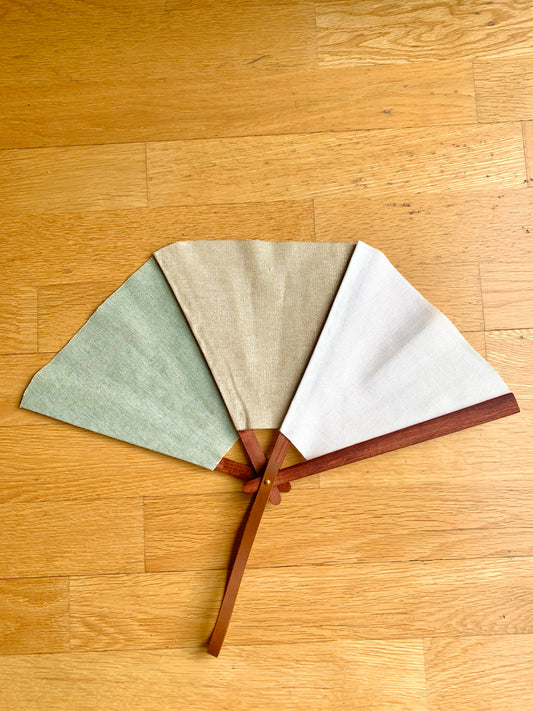 Abanico vela blanco, beige, verde