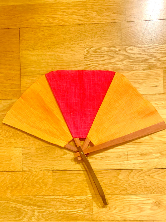 Abanico vela lino rosa y naranja