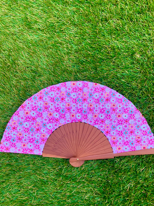 Abanico flores rosa