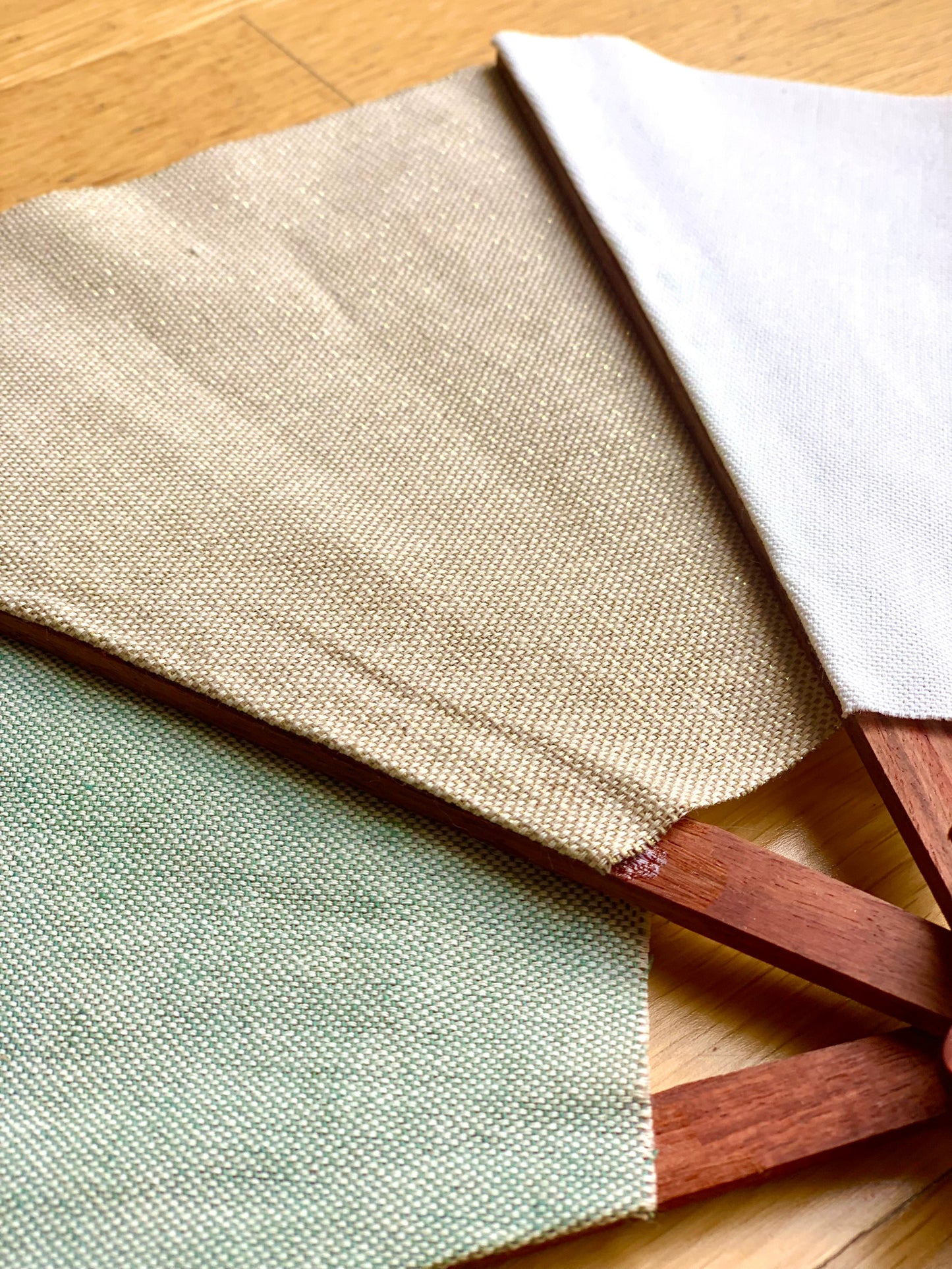 Abanico vela blanco, beige, verde