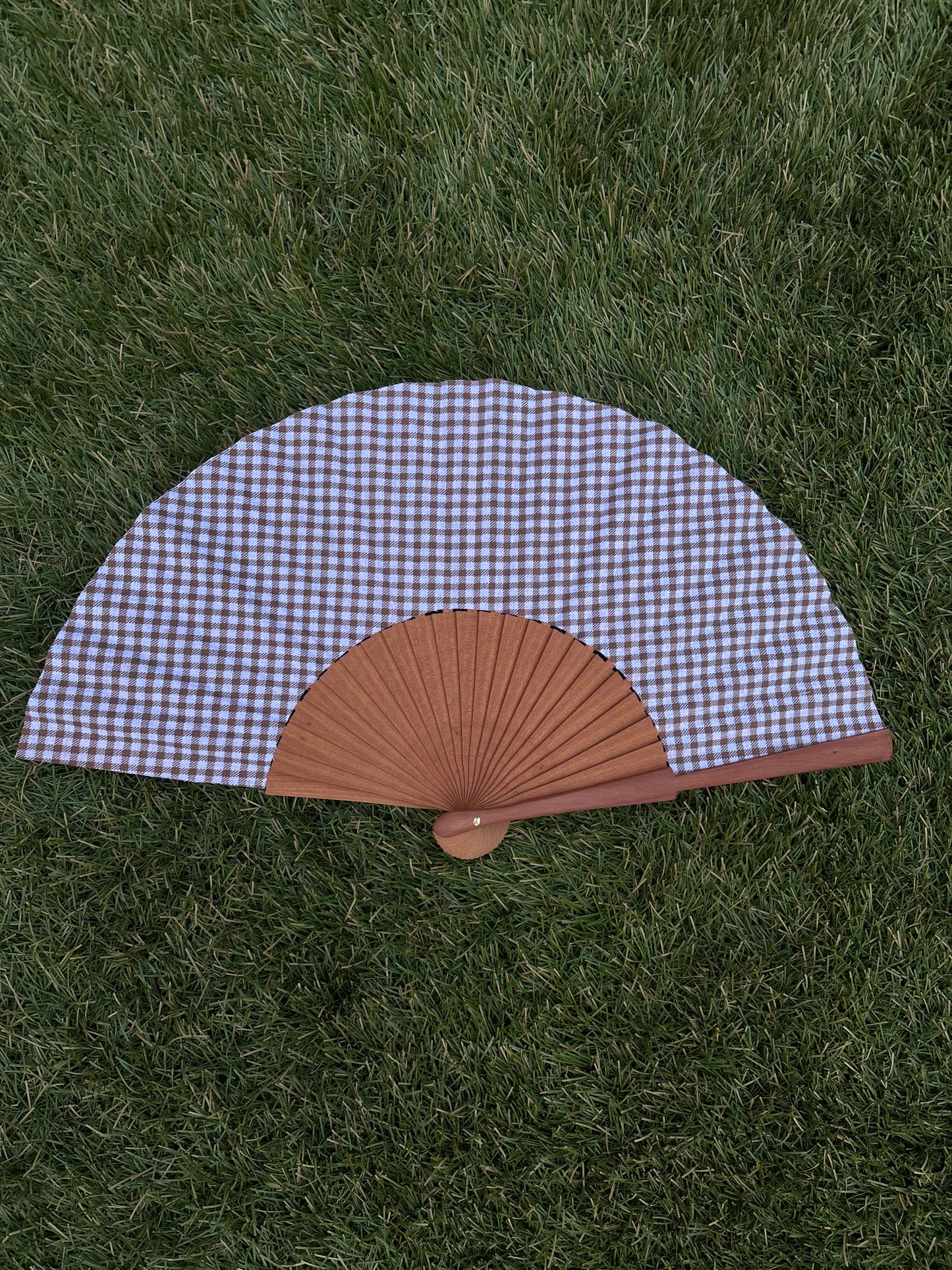 Abanico vichy marrón