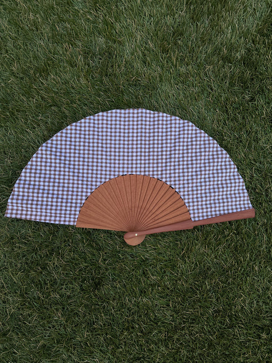 Abanico vichy marrón