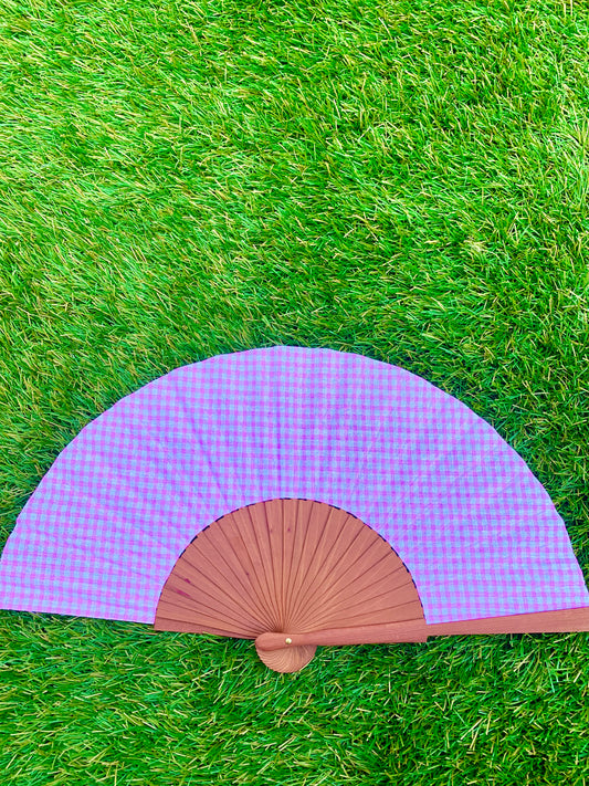Abanico vichy rosa
