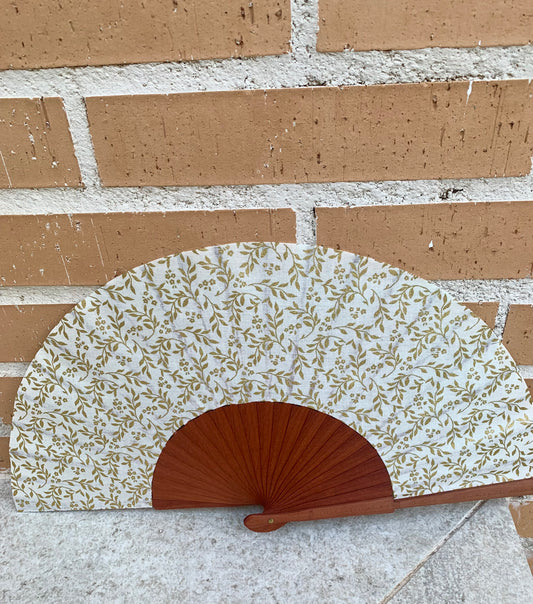 Abanico Navidad hojas doradas